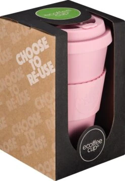 Ecoffee Cup Local Fluff PLA - Koffiebeker To Go 400 Ml - Roze Siliconen -Kookwaren Verkoop 826x1200