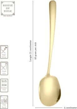 House Of Husk® Opscheplepel Set - Goud - Serveerlepel - Groetelepel - Aardappellepel - 21cm - RVS - 4 Stuks -Kookwaren Verkoop 846x1200 14