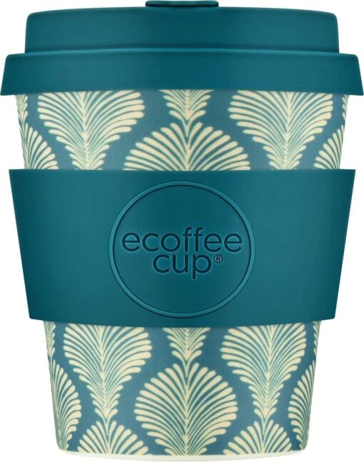 Ecoffee Cup Creasy Lu PLA - Koffiebeker To Go 240 Ml - Groenblauw Siliconen -Kookwaren Verkoop