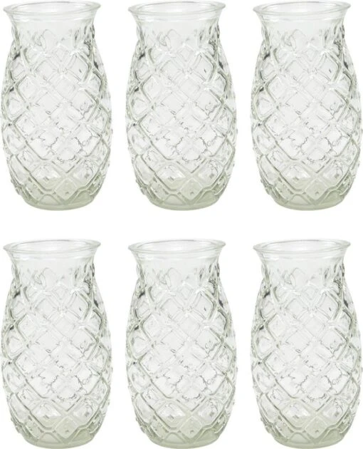 Merkloos Beker - Glas Ananas - 6 Stuks - Zomer - Cocktail -400ml -Kookwaren Verkoop 971x1200 2